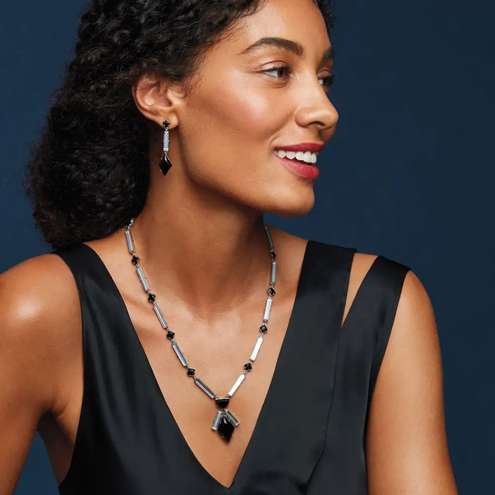 Best American Deco Pendant Necklace And Long Pendant Earrings Set Jewelry Sets