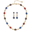 Outlet Ancient Gems Multistone Statement Necklace And Triple-Drop Lapis Earrings Set Jewelry Sets