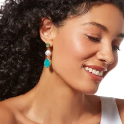 Discount Ancient Mixed Motifs Glass Triple-Drop Earrings Earrings