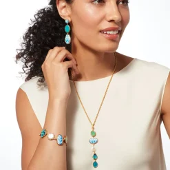 Best Ancient Mixed Motifs Glass Pendant Drop Necklace Necklaces