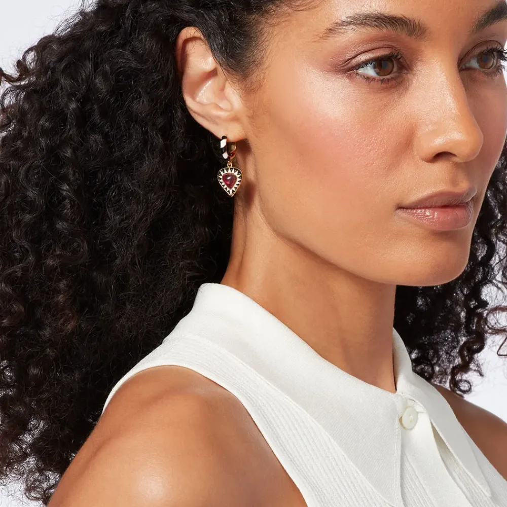 Online Atef Crown Huggie Charm Earrings Earrings