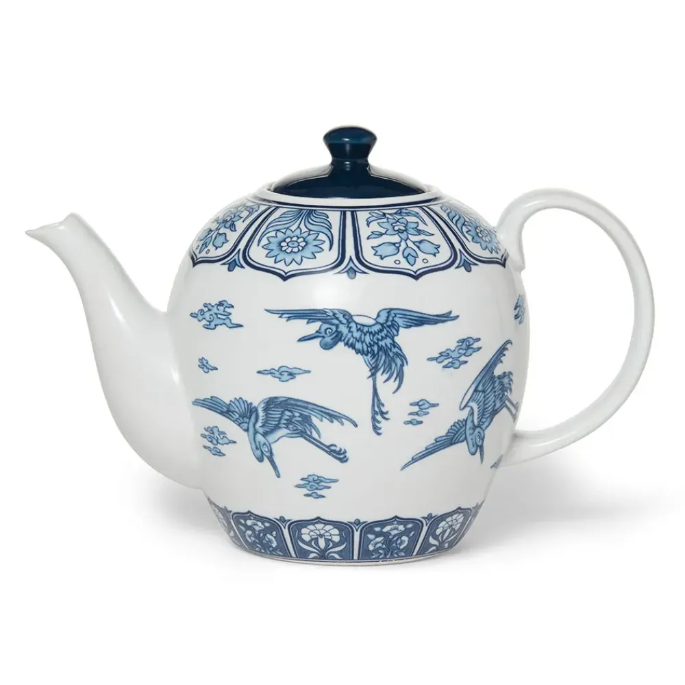 Sale Blue & White Cranes Teapot Tableware