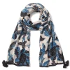 Best Blue & White Stylized Birds Oversize Oblong Scarf Scarves & Wraps