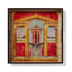 Outlet Boscoreale Fresco Wood Lacquer Tray Decorative Accents