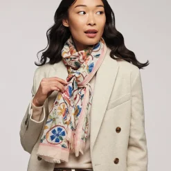 Best British Flowering Vines Embroidered Oblong Scarf Scarves & Wraps