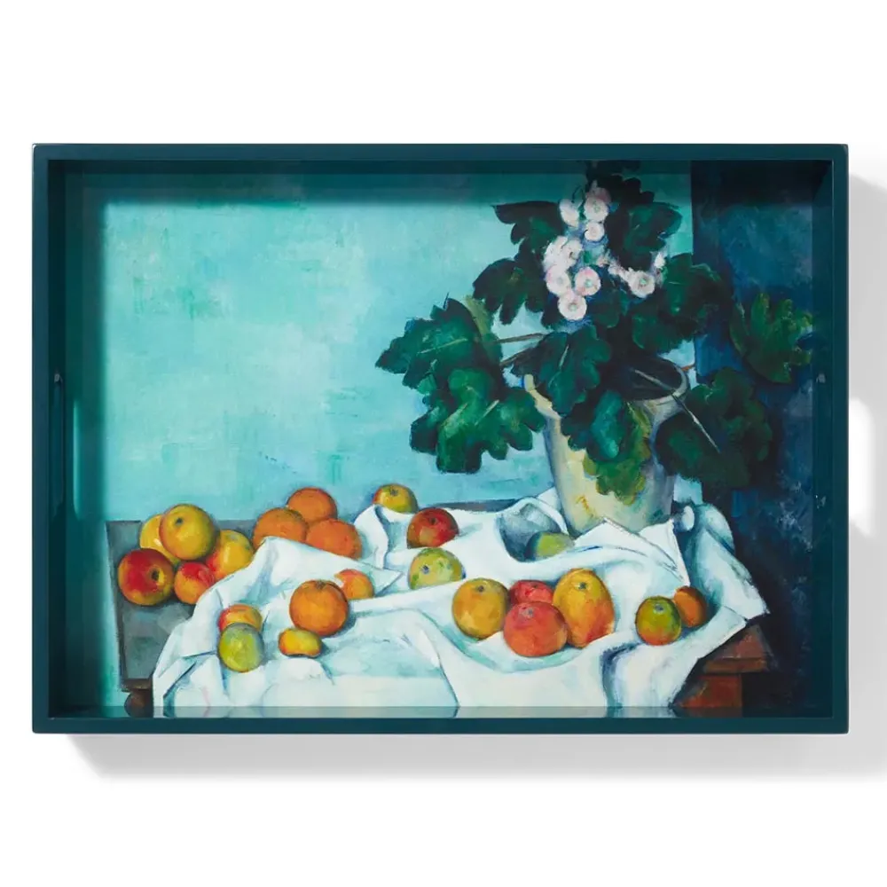 Best Cezanne Apples And Primroses Rectangular Lacquer Tray Decorative Accents