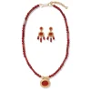 Best Classical Carnelian Pendant Necklace And Chandelier Earrings Set Jewelry Sets