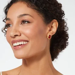 Clearance Classical Carnelian Stud Earrings Earrings