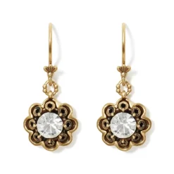 Fashion Crystal Rosette Drop Earrings Earrings