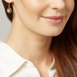 Fashion Crystal Rosette Drop Earrings Earrings