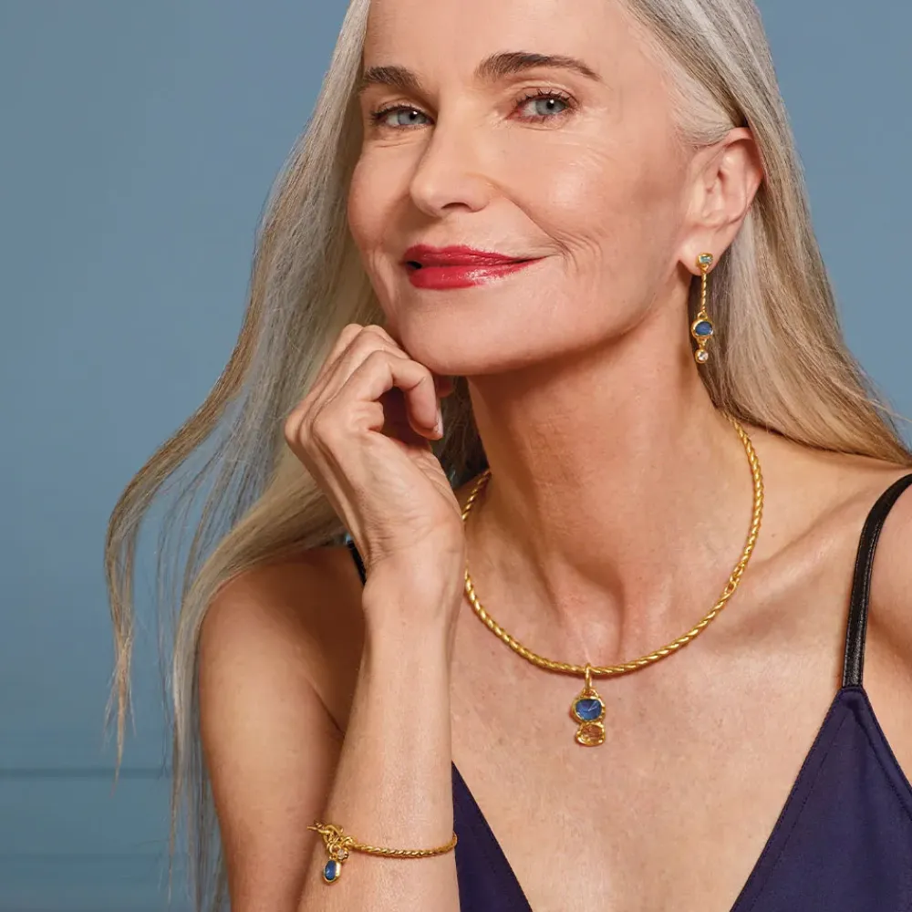 Fashion Cypriot Twist Collar Necklace And Triple-Drop Earrings Set Jewelry Sets