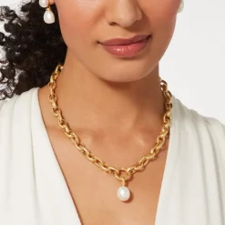 Fashion Cypriot Twist Pearl Chain Pendant Necklace Necklaces