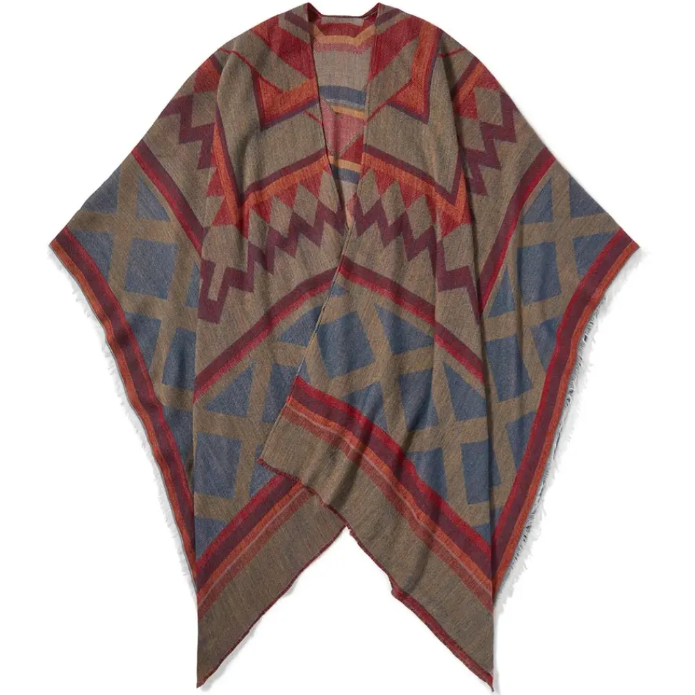 Clearance Egyptian Antinopolis Mosaic-Pattern Oversize Ruana Clothing