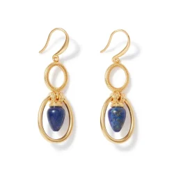 Hot Etruscan Lapis Double-Drop Earrings Earrings