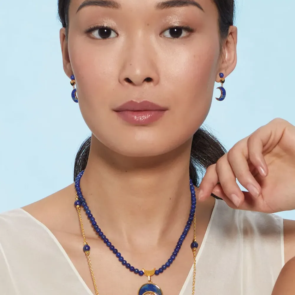 Best Fatimid Lapis Crescent Drop Earrings Earrings