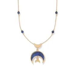 Sale Fatimid Lapis Crescent Long Beaded Chain Pendant Necklace Necklaces