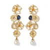 Hot Floral Cluster Statement Drop Earrings Earrings