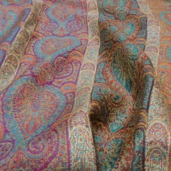 Sale French Paisley Striped Oversize Wool-Blend Shawl Scarves & Wraps