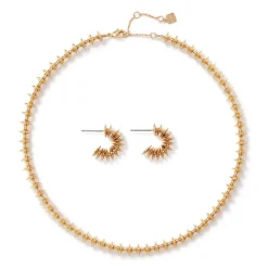 Sale Golden Disc Necklace And Huggie Earrings Set Jewelry Sets