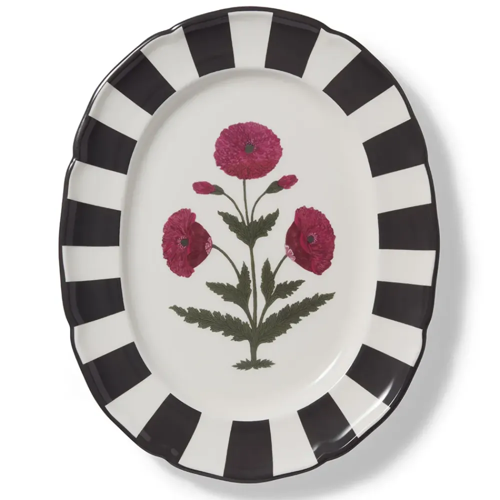 Sale Good Earth Blooming Poppies Oval Platter Tableware