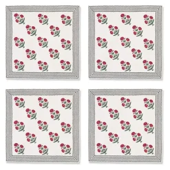Outlet Good Earth Blooming Poppies Napkin Set Tableware