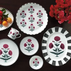 Best Good Earth Blooming Poppies Round Serving Dish Tableware