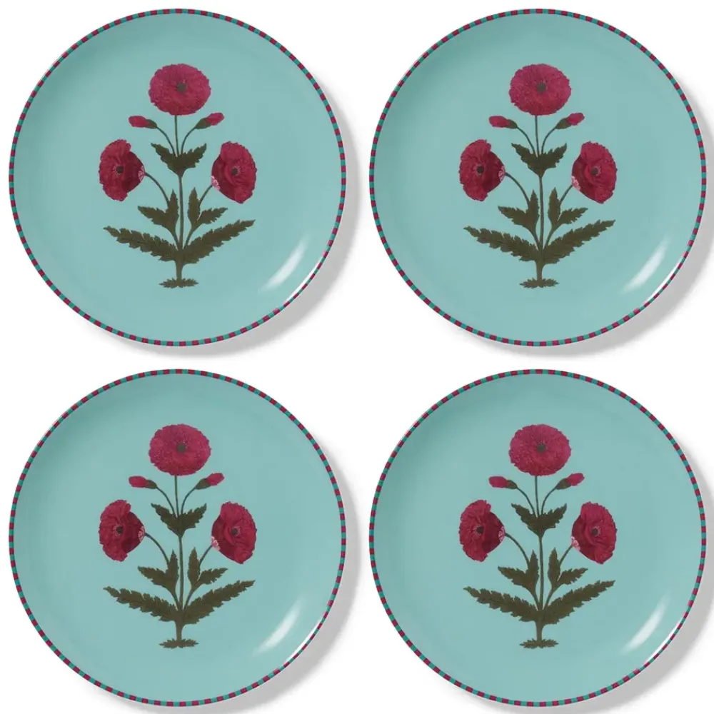 Online Good Earth Blooming Poppies Dinner Plate Set Tableware