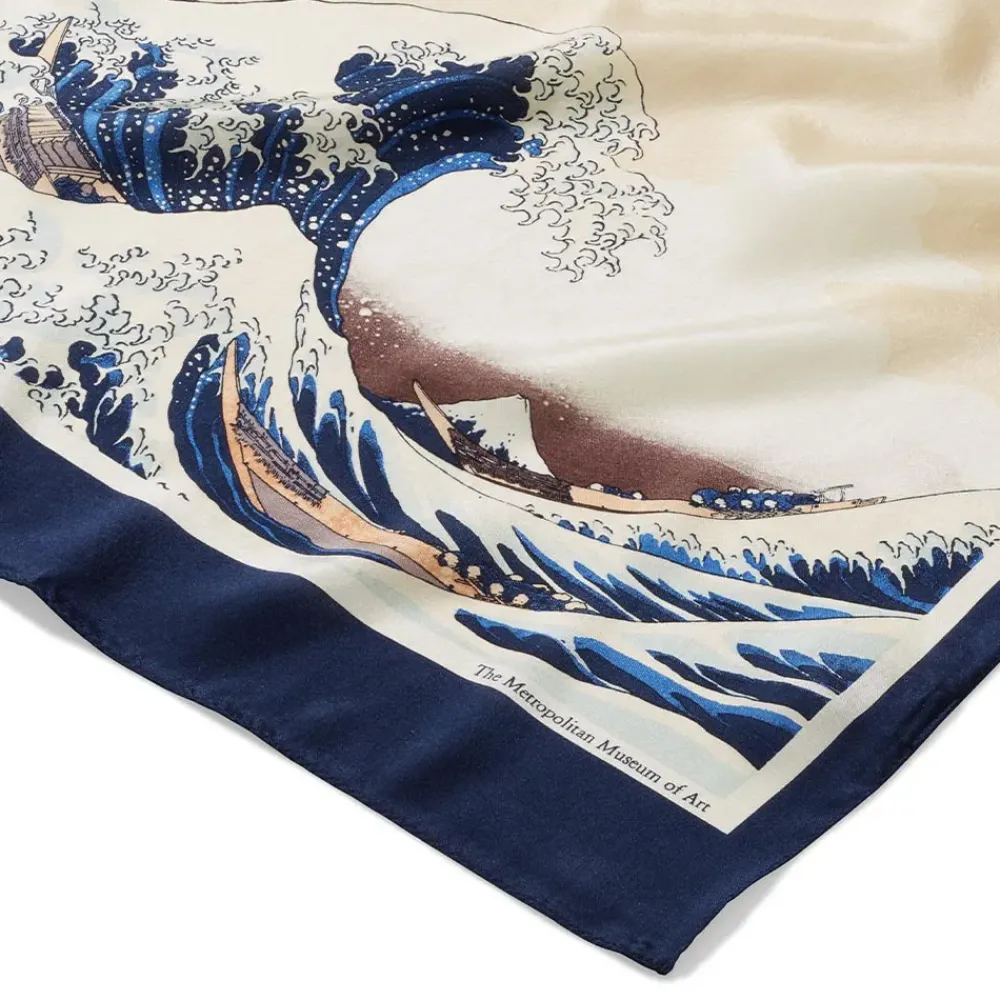 Fashion Hokusai Great Wave Oblong Silk Scarf Scarves & Wraps