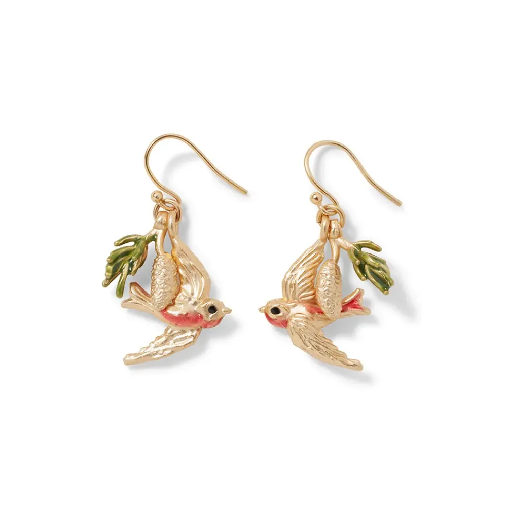 Hot Holiday Birds Earrings Earrings