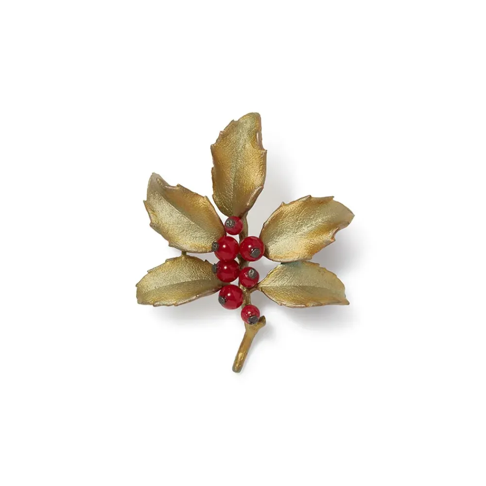 Discount Holly Berry Jade Brooch Pins & Brooches