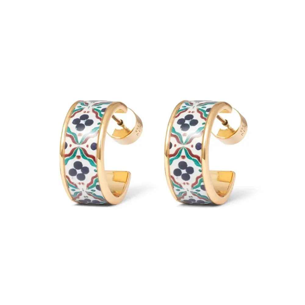 Best Iznik Cintamani Enamel Hoop Earrings Earrings