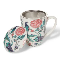 Discount Iznik Garden Covered Mug With Tea Infuser Tableware