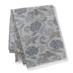 Sale Japanese Birds And Flowers Oversize Jacquard Shawl Scarves & Wraps