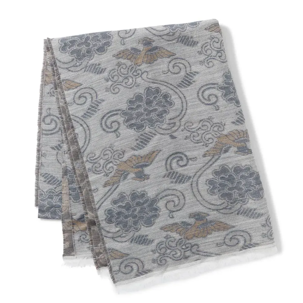 Sale Japanese Birds And Flowers Oversize Jacquard Shawl Scarves & Wraps