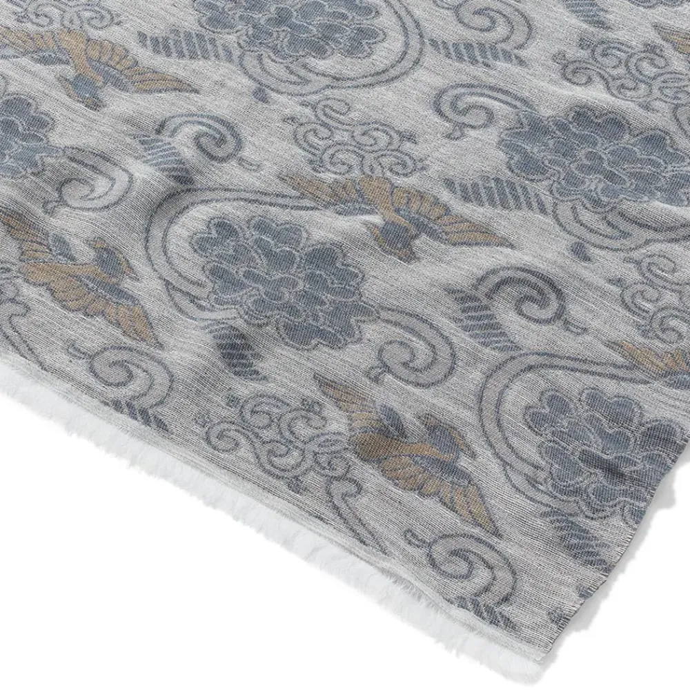 Sale Japanese Birds And Flowers Oversize Jacquard Shawl Scarves & Wraps