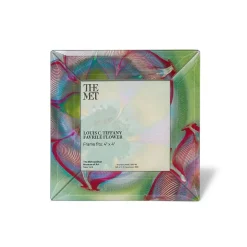 Best Louis C. Tiffany Favrile Flower Square Glass Frame Decorative Accents