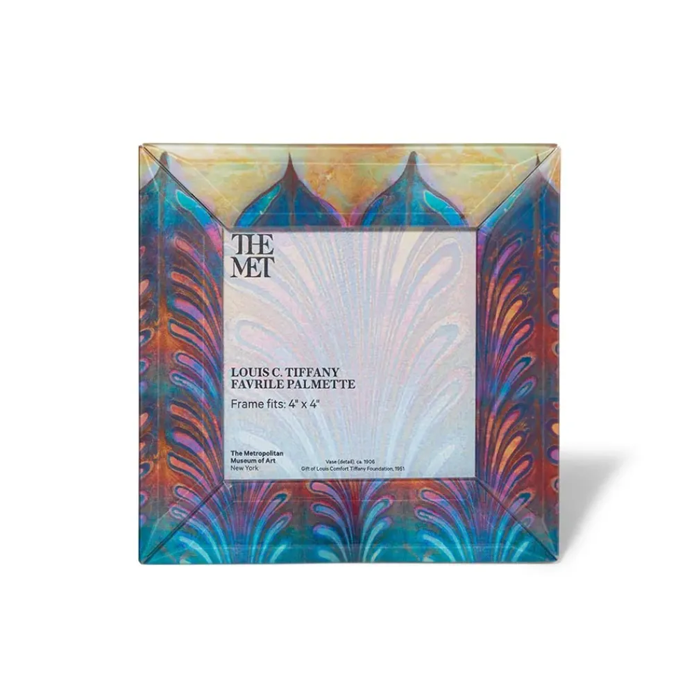 Best Louis C. Tiffany Favrile Palmette Square Glass Frame Decorative Accents