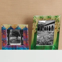 Best Louis C. Tiffany Favrile Palmette Square Glass Frame Decorative Accents