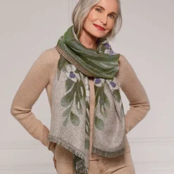 New Louis C. Tiffany Gladioli Wool-Blend Shawl Scarves & Wraps