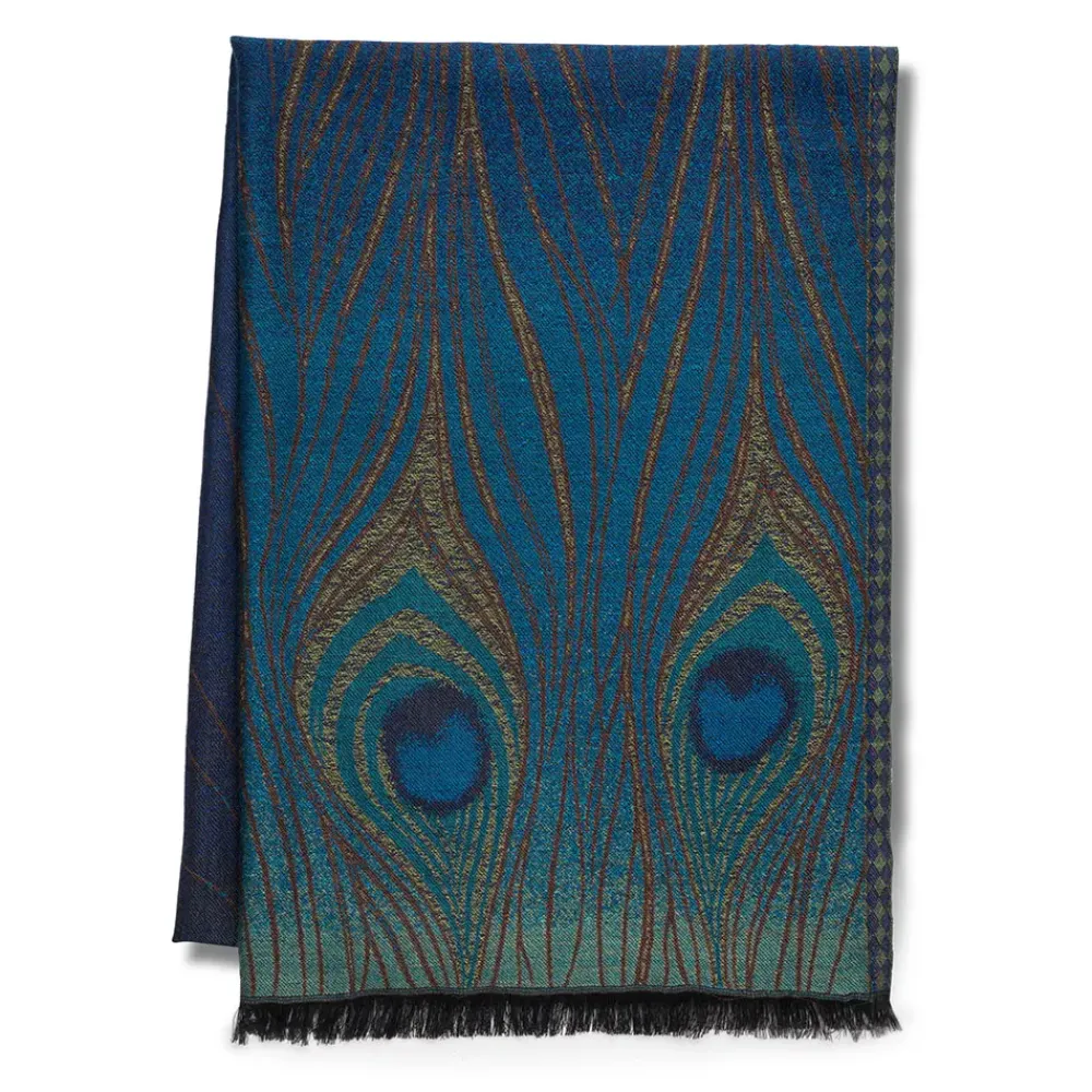 Sale Louis C. Tiffany Peacock Feather Wool-Blend Shawl Scarves & Wraps