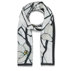 Sale Louis C. Tiffany White Magnolia Oblong Silk Scarf Scarves & Wraps