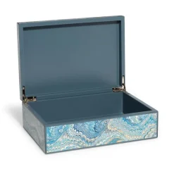 Discount Marbled Paper Rectangular Lacquer Box Decorative Accents