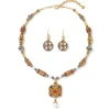 New Medieval Byzantine Statement Necklace And Drop Earrings Set Jewelry Sets
