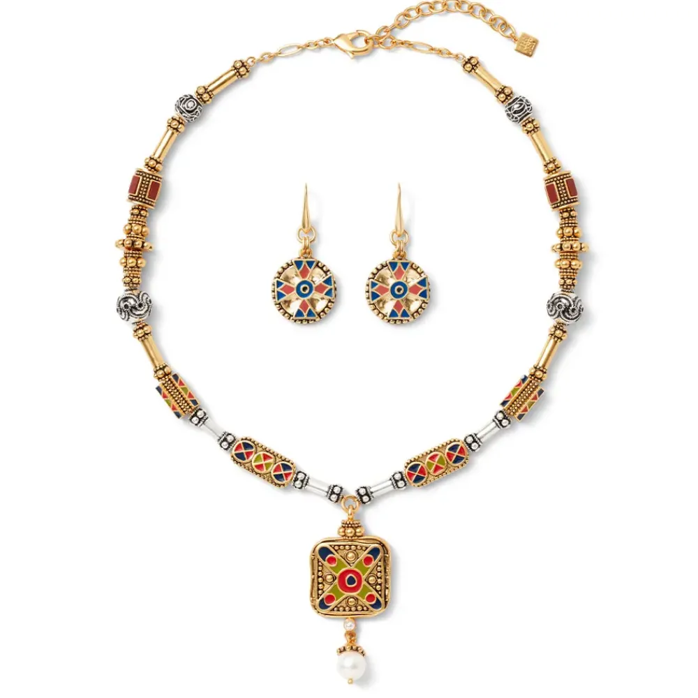 New Medieval Byzantine Statement Necklace And Drop Earrings Set Jewelry Sets