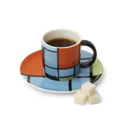 Best Mondrian Composition Espresso Cup And Saucer Tableware