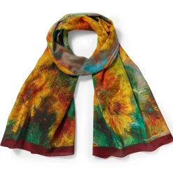 Hot Monet Sunflowers Oblong Silk Scarf Scarves & Wraps