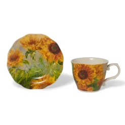 Discount Monet Sunflowers Teacup And Saucer Tableware