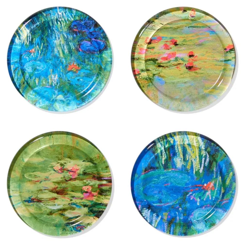 Best Monet Water Lilies Glass Coasters Tableware