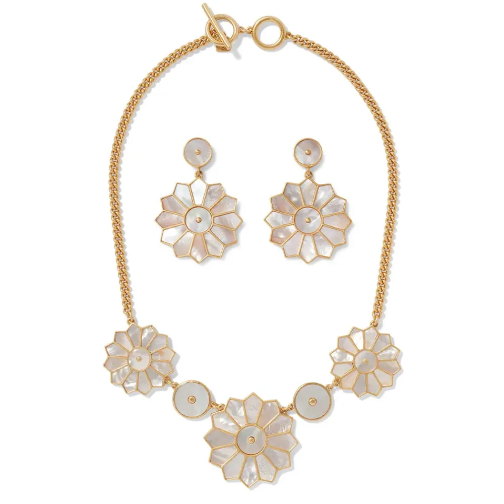Discount Mother-Of-Pearl Mosaic Statement Necklace And Earrings Set Jewelry Sets
