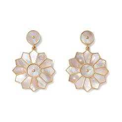 Sale Mother-Of-Pearl Mosaic Statement Double-Drop Earrings Earrings